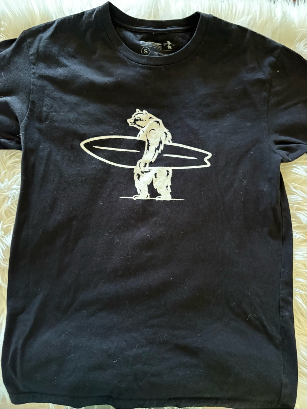 Black Short-Sleeve Surf Bear Graphic Tee